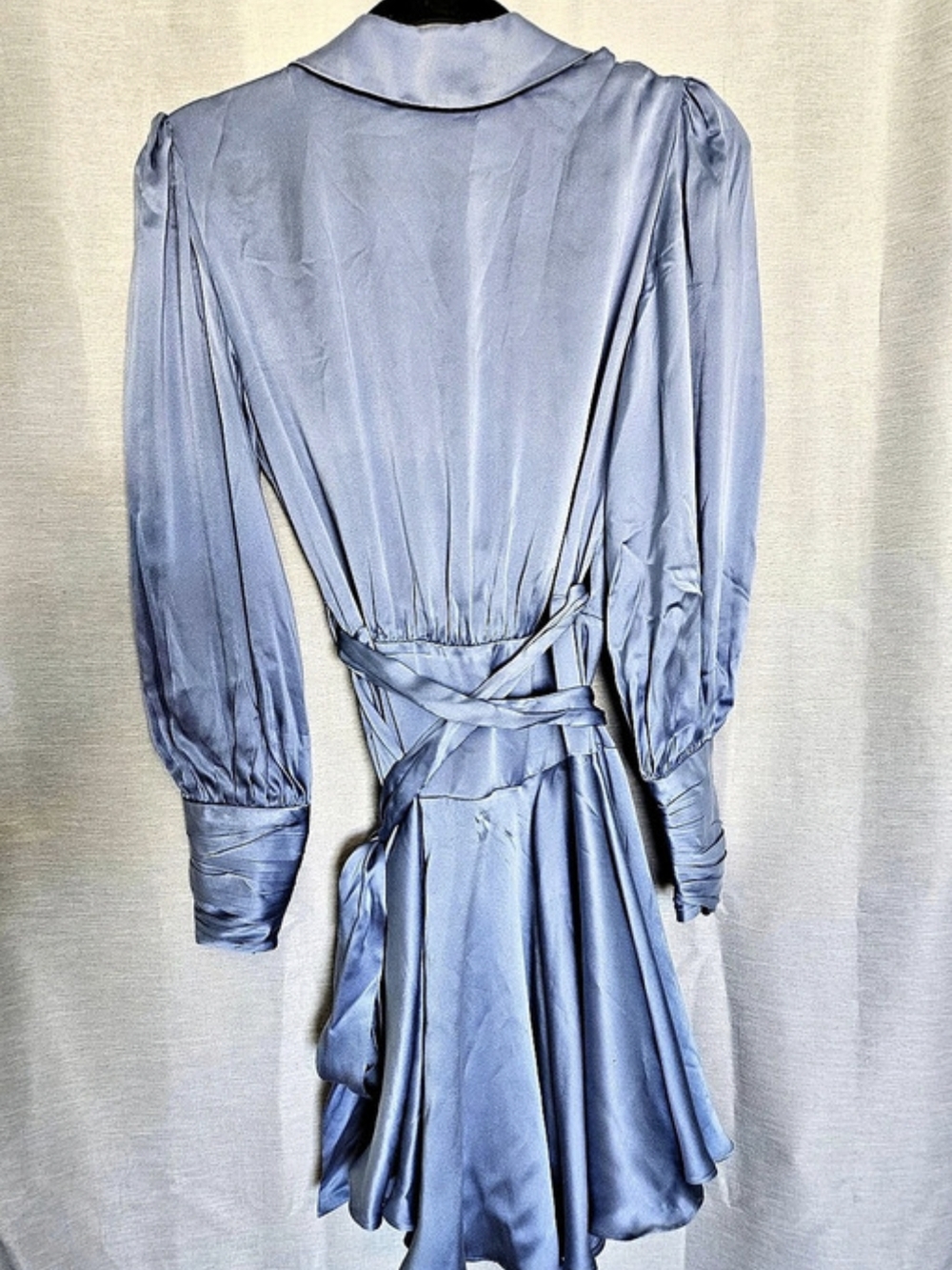 ZIMMERMANN (Size 0) Silk wrap mini dress - light blue US 4 Small - Picture 13 of 16